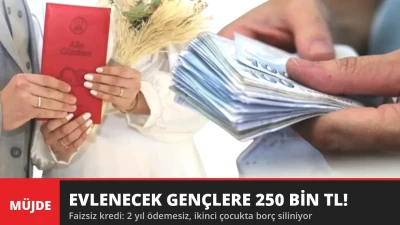 Evlenecek Gençlere 250 Bin TL Faizsiz Kredi! Eylül Ödemesi Yapıldı