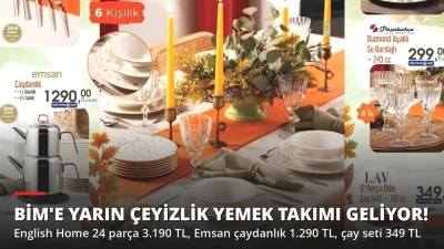 BİM'e Yarın Çeyizlik Yemek Takımı Geliyor! 24 Parçası 3.190 TL