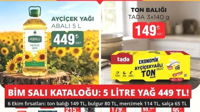 BİM'in Salı Kataloğu Çıktı! 5 Litre Ayçiçek Yağı 449 TL