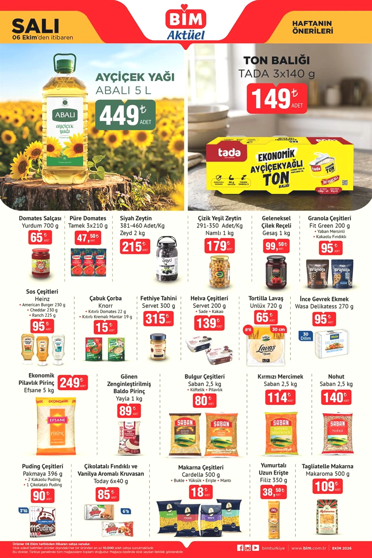 BİM'in Salı Kataloğu Çıktı! 5 Litre Ayçiçek Yağı 449 TL